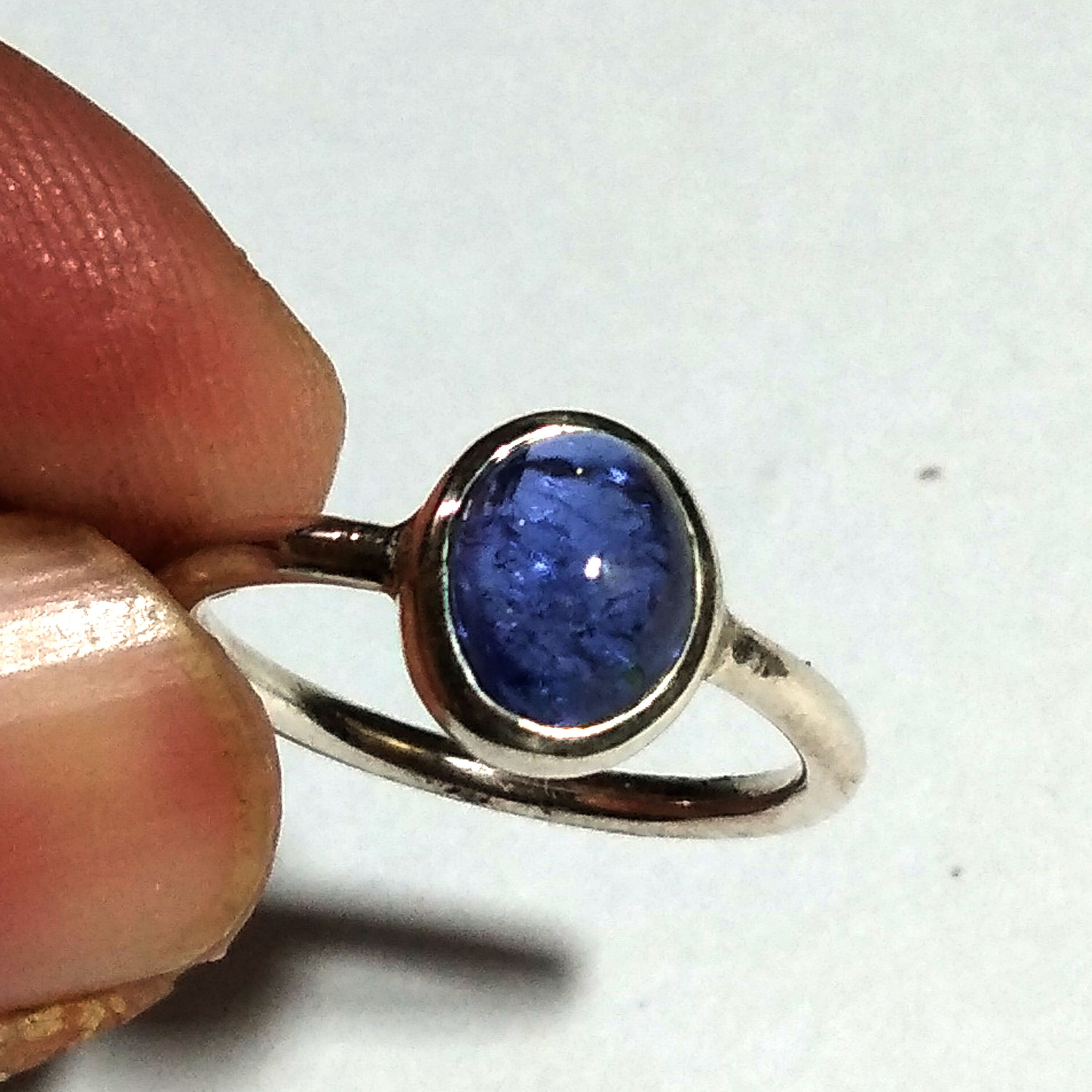 Natural Tanzanite Gemstone Ring, 925 Solid Starling Silver Ring, Top Quality Tanzanite Ring, Oval Shape Stone Size 8x7 mm Gift Birthday Ring